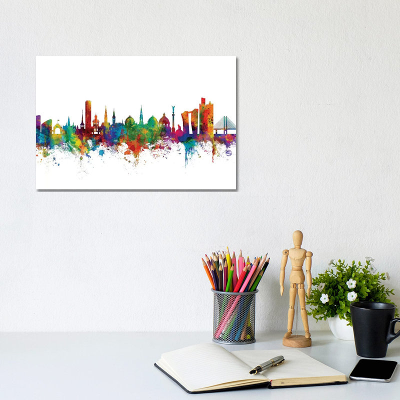 Copenhagen, Denmark Skyline by Michael Tompsett - Wrapped Canvas Gallery-Wrapped Canvas Giclée, 20.32 cm H x 30.48 cm W