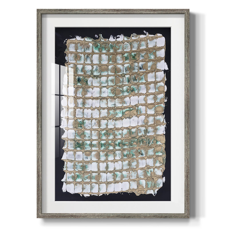 Printed Mercurial III - Matted and Framed Under Acrylic Glass, Large Living Room Wall Art, 25.5" H x 17.5" W, Distressed