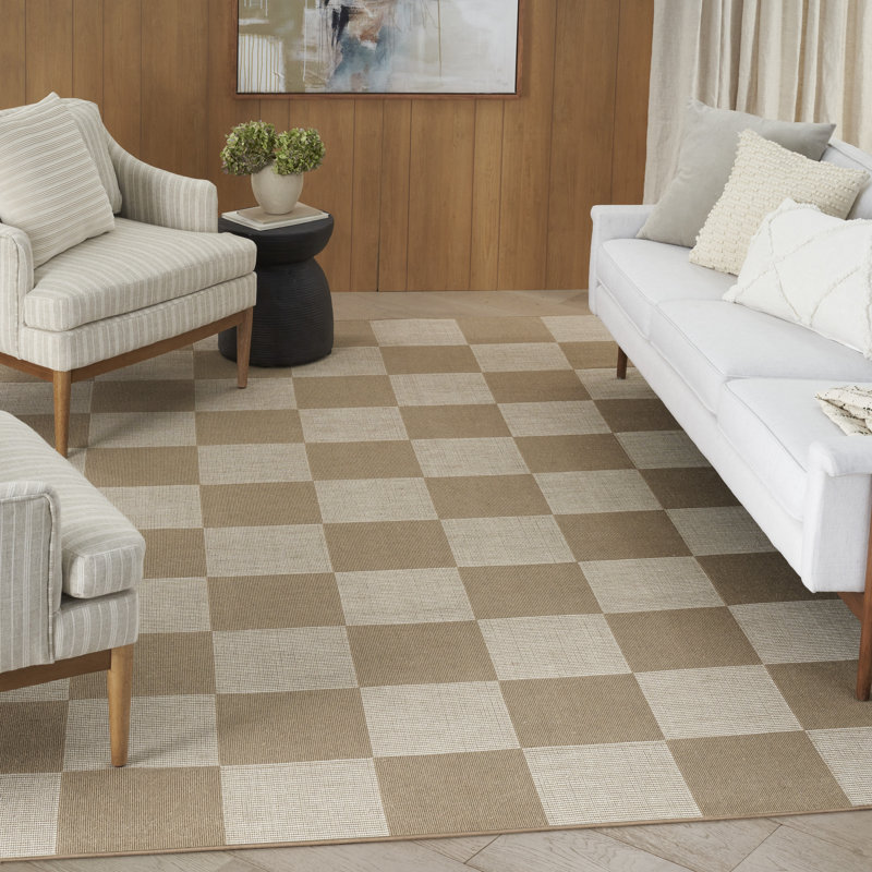 Bhavani Washable Checkered Rug, Rectangle 5'3" x 7'3"