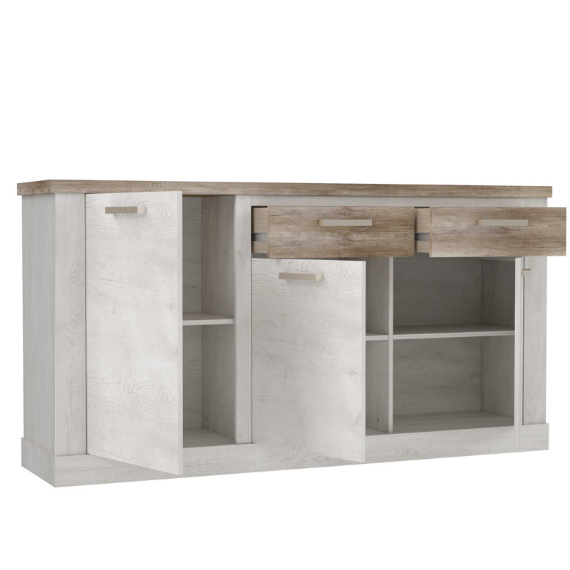 67.8'' Sideboard, White/Brown