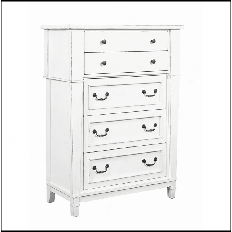 Commode blanche à 5 tiroirs