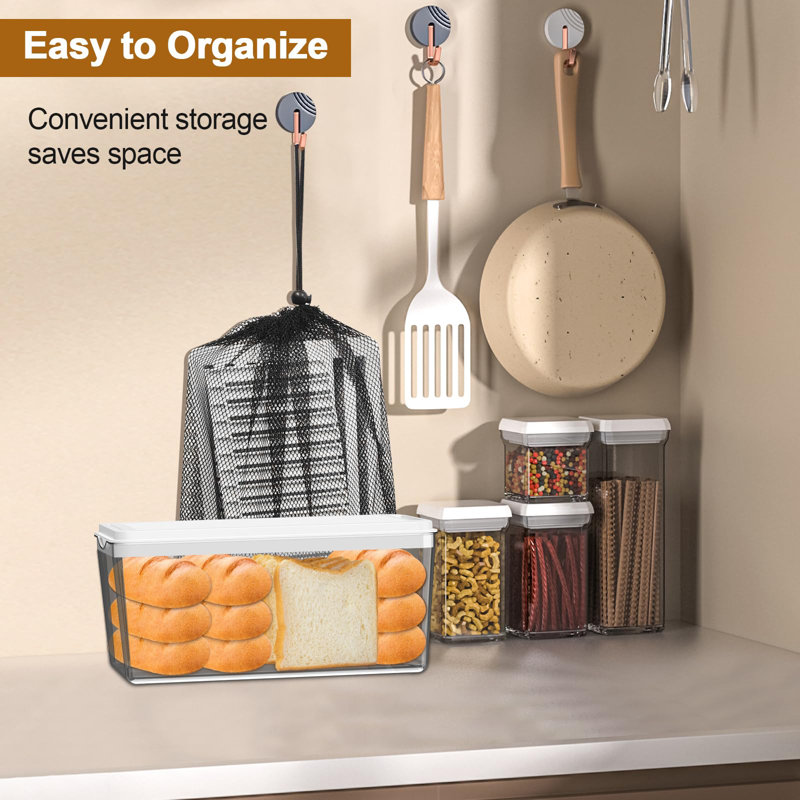 Upgrade Pull Out Bread Slicer For Homemade Bread With Bread Box, Foldable Bread Slicing Guide,Removable Cutting Board, Slice Evenly,(White)
