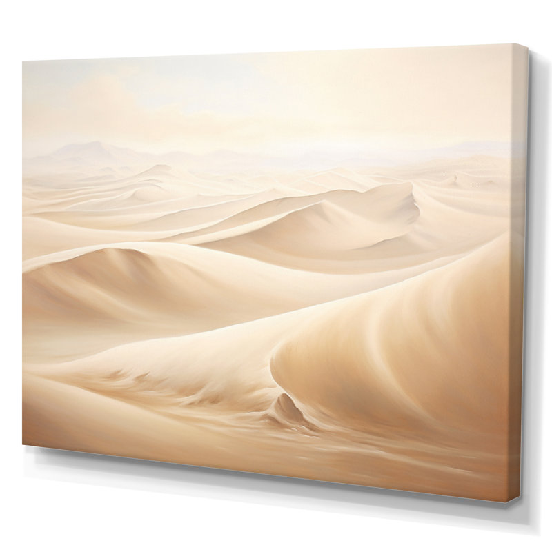 Minimalisme désert sables de sérénité III sur toile, H 16 po x l 32 po x P 1 po, Toile tendue