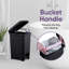 Petite poubelle avec pédale Superio Slim de 2,5 gallons avec couvercle, petite poubelle en plastique pour salle de bain, cuisine, bureau, sous le bureau, chambre à coucher, dortoir - noir, 3-123539027