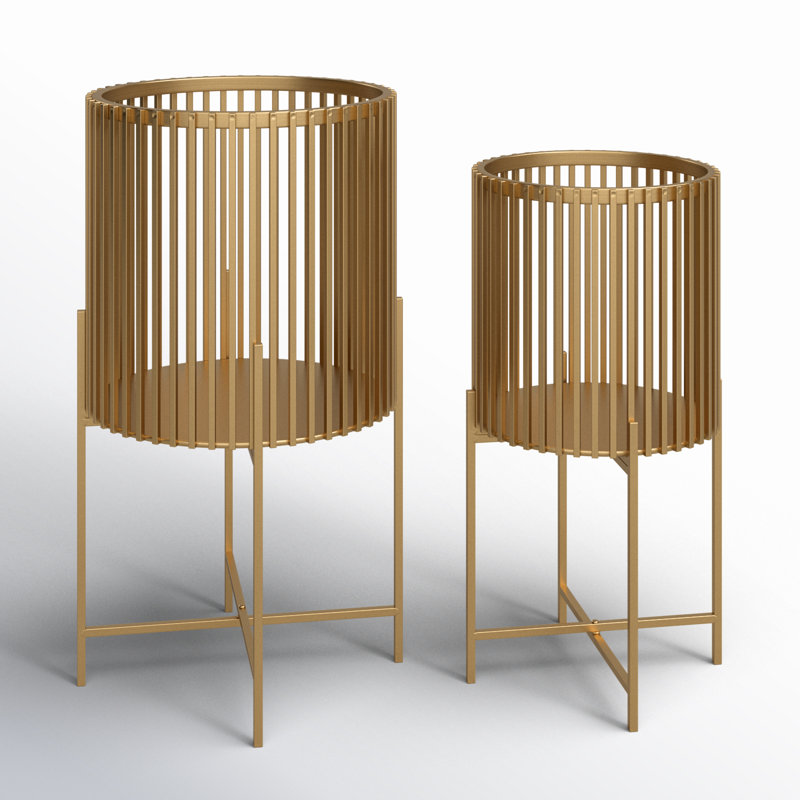 Support pour plante 2 pièces Deidra, Doré