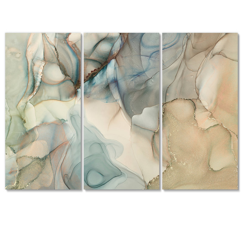 Abstrait gris tendu, art liquide, toile moderne - Tender liquid art I, H 28 po x l 36 po x P 1 po