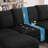 109 Inch Wide Corduroy Modular Sectional Sofa with Ottomans and Cup Holders-203388281