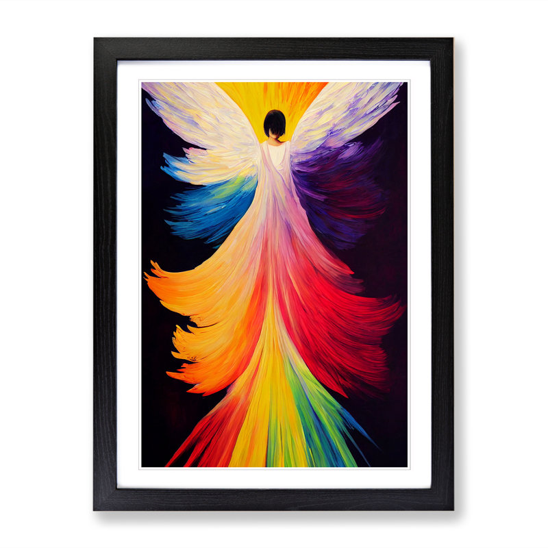 FRM-V0523-94X Angel Palette Knife Vol.3 - Single Picture Frame Print, Black Framed, 64cm H x 46cm W x 2cm D