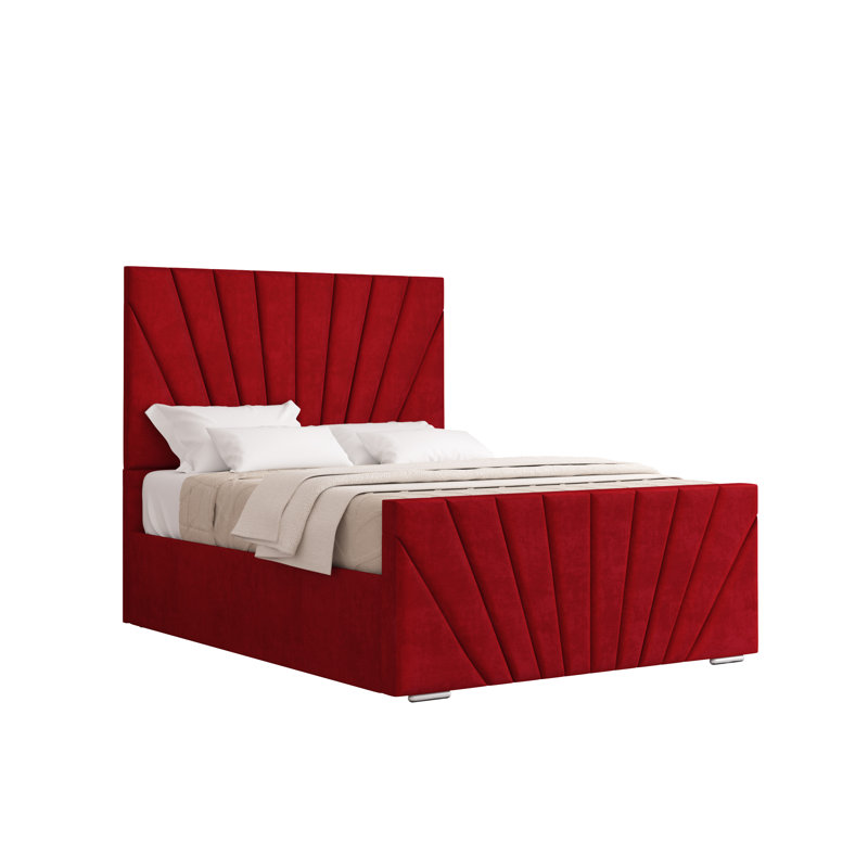 Aayanah Upholstered Bed, Red, Kingsize (5')