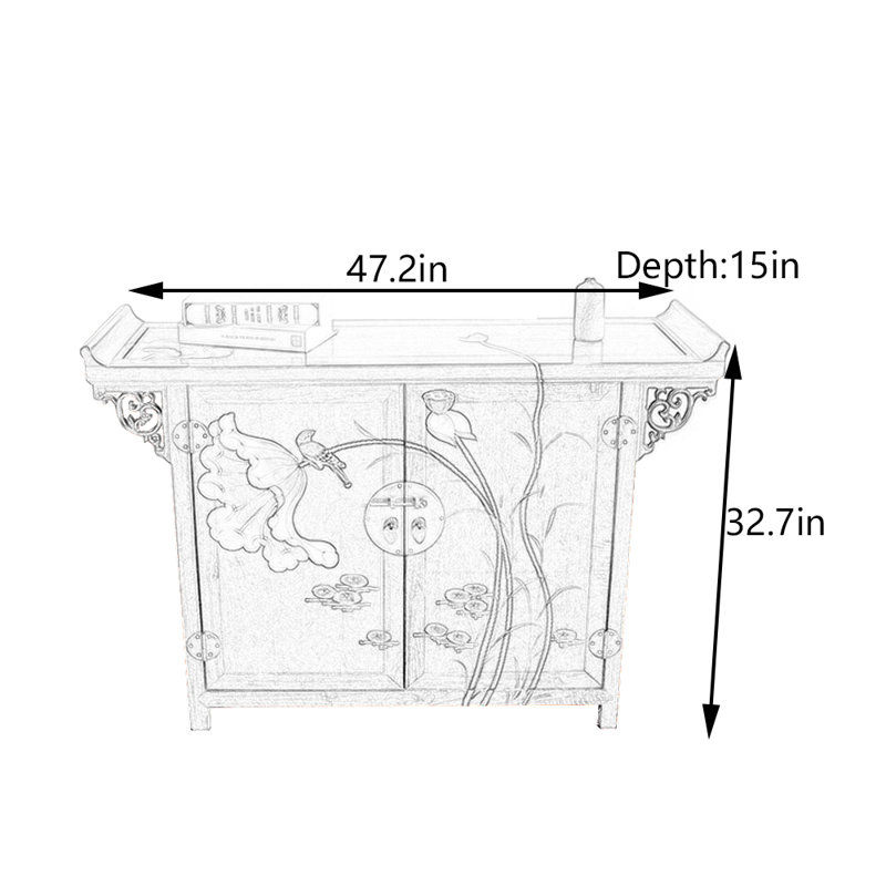 Solid  Camphor Wood Entryway Cabinet