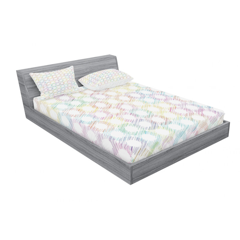 Ensemble de draps à motif géométrique grunge, Ensemble de draps pour lit double avec un drap-hou