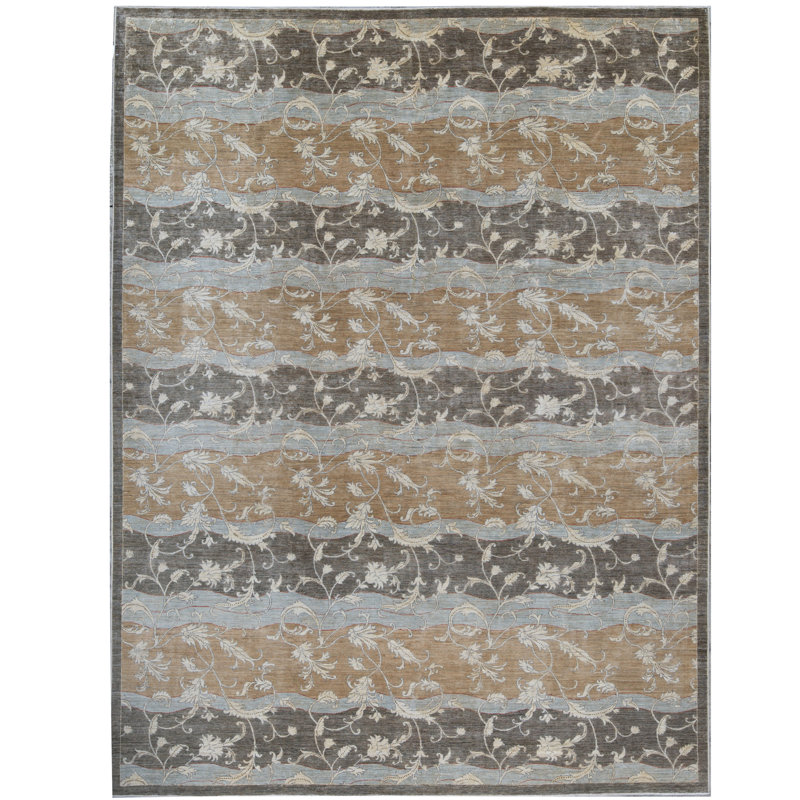 Hand-Knotted High-Quality Brown/Beige/Grey Area Rug
