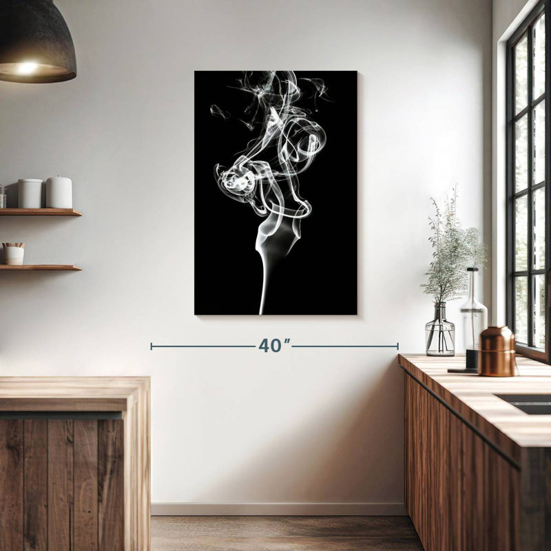 Senne fumée abstraite blanche - Rêve de tulipe, H 39 po x l 26 po