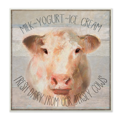 " Farmhouse Rustic Look Fresh Dairy From Jersey Cows Sign " by Cora Niele