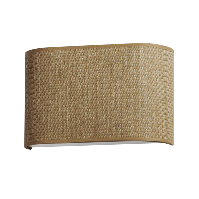 Tosha Steel LED Flush Mounted Sconce, Grasscloth