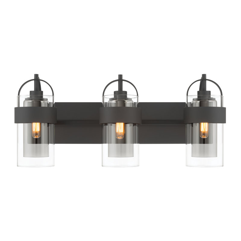 Meuble-lavabo 3 lumières Ravik, Noir, H 10,5 po x l 24 po x P 8,75 po, Trois lumières