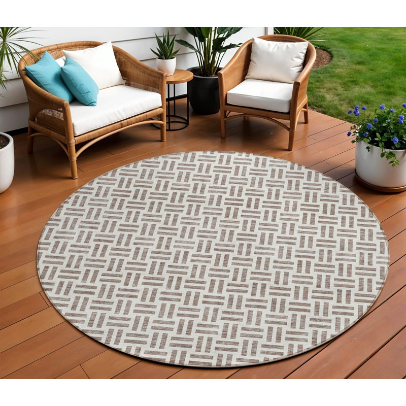 Tapis rond 8 po taupe