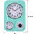 Retro Turquoise 9.5''×12.5'' Multi-function Kitchen Wall Clock