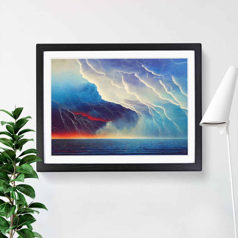 Compelling Thunderstorm - Framed Print, 25cm H x 34cm W x 2cm D, Black