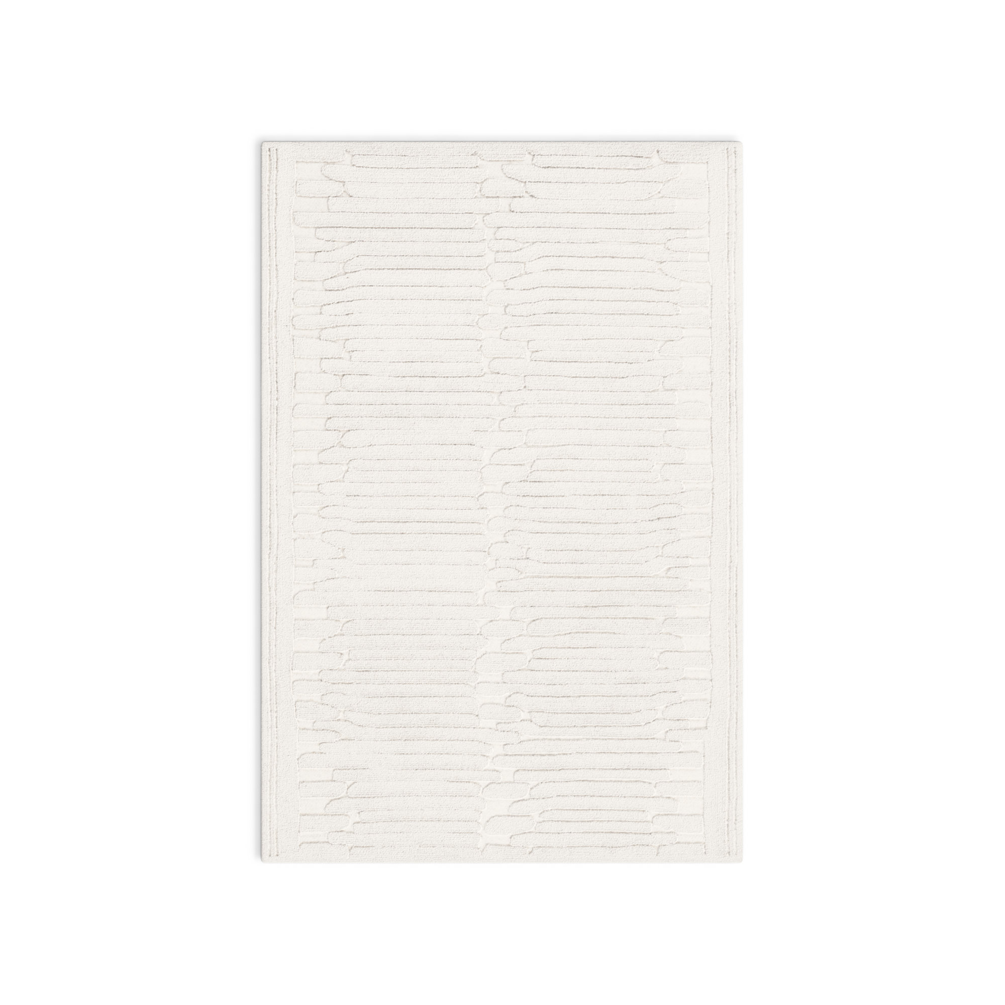 Elona Handmade Ivory Rug, Rectangle 5' x 8'