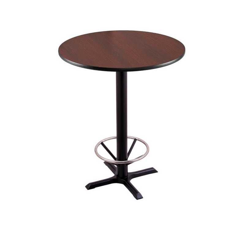 Counter Height Pedestal Table with Foot Ring, 36" H x 24" L x 24" W