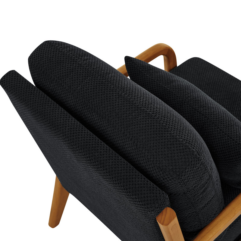 Chaise d'appoint Nubwood Mid Century Modern, Noir