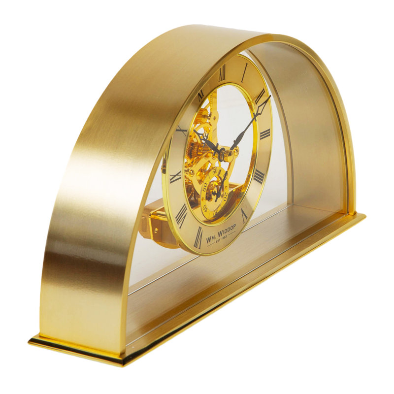 Roman Numeral Metal Quartz Movement / Crystal Tabletop Clock, Gold