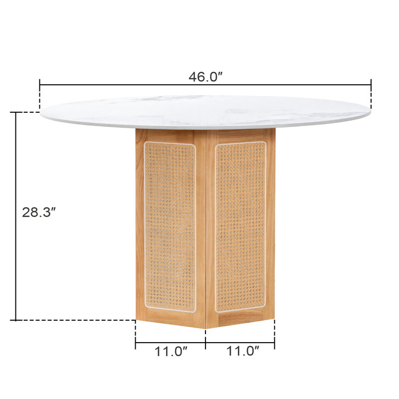 Afred Round Faux Marble Top Dining Table