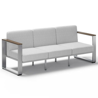 78'' Patio Sofa Outdoor 3 Seat Aluminum Sofa