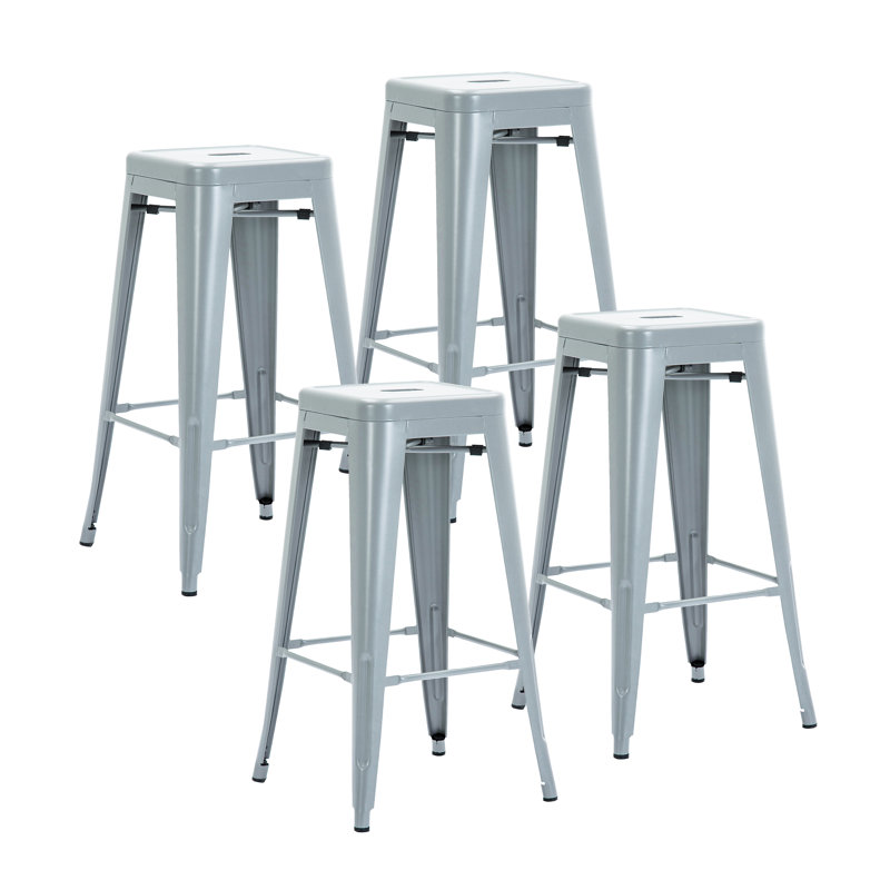 Tabouret de bar 30 po Wright, Argent
