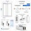 Porte coulissante extérieure en métal et plastique pour patio, modèle 8166 Blanc Soie 64 x 80, porte active à droite, porte coulissante en verre trempé transparent-98195822-98195827-98195824