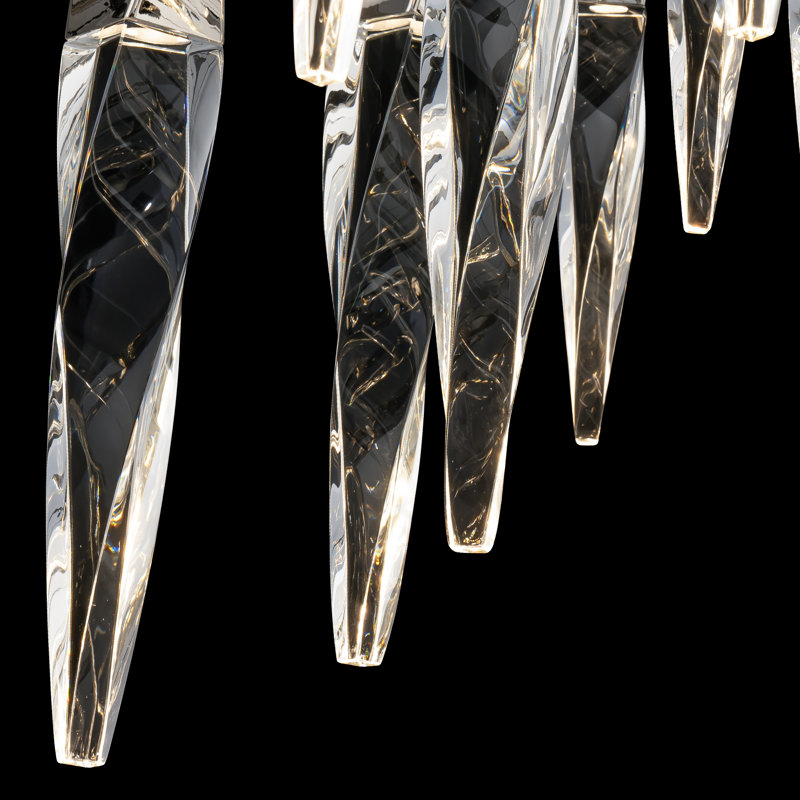 Kindjal 25 Light Crystal LED Multi-Light Pendant, Polished Nickel