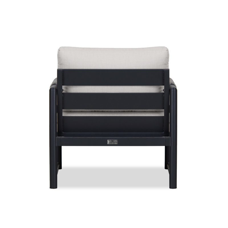 Alto Outdoor Lounge Chair, Cast Silver Sunbrella®, Black