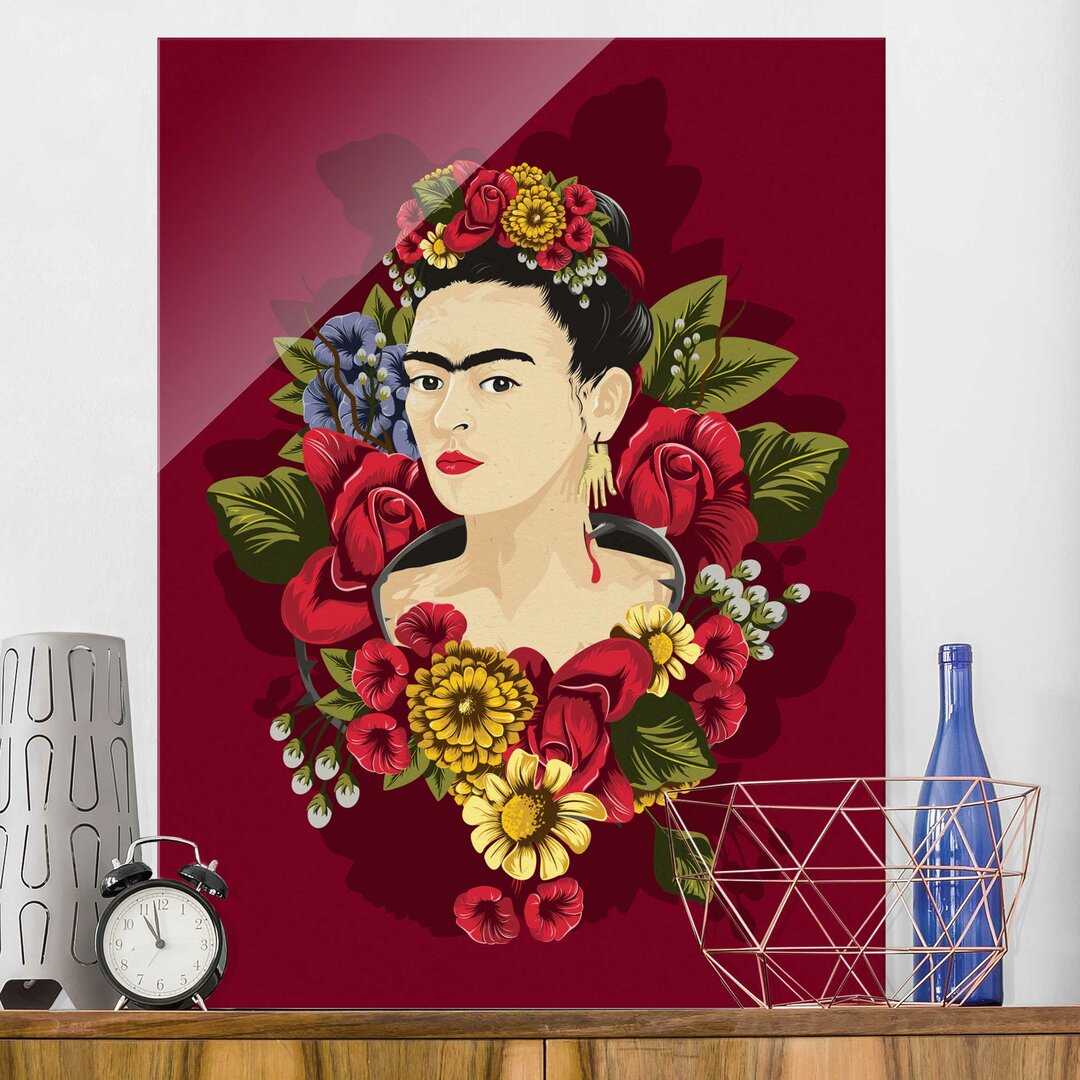 Glasbild Rosen von Frida Kahlo