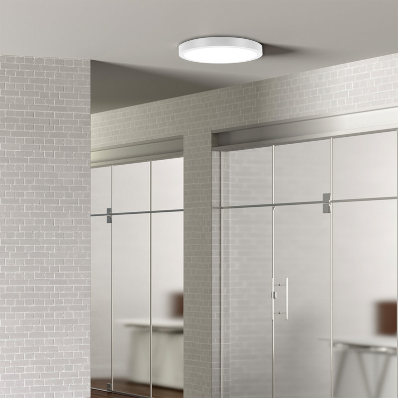 Leitner 1 - Light LED Flush Mount, White, 1" H x 12" W x 12" D