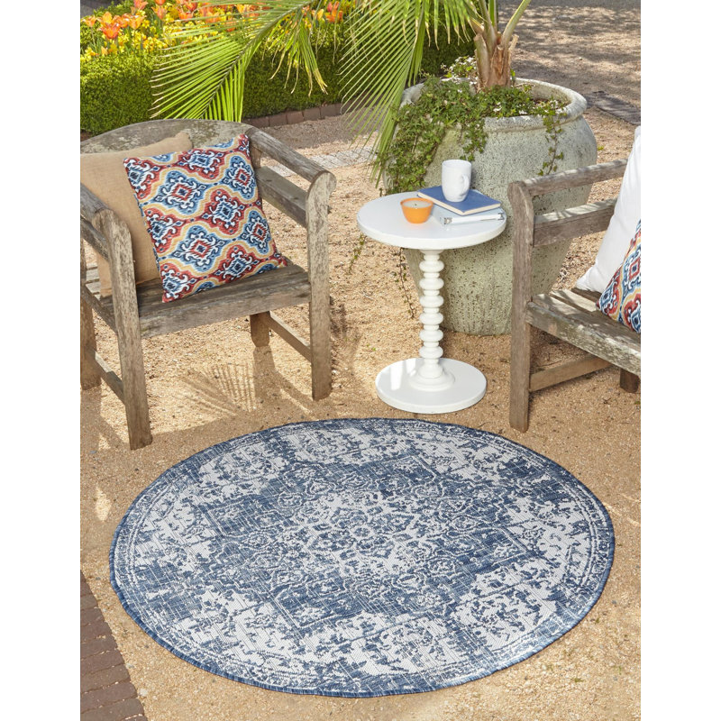 Tapis d'extérieur couleur os, Rond 13 pi