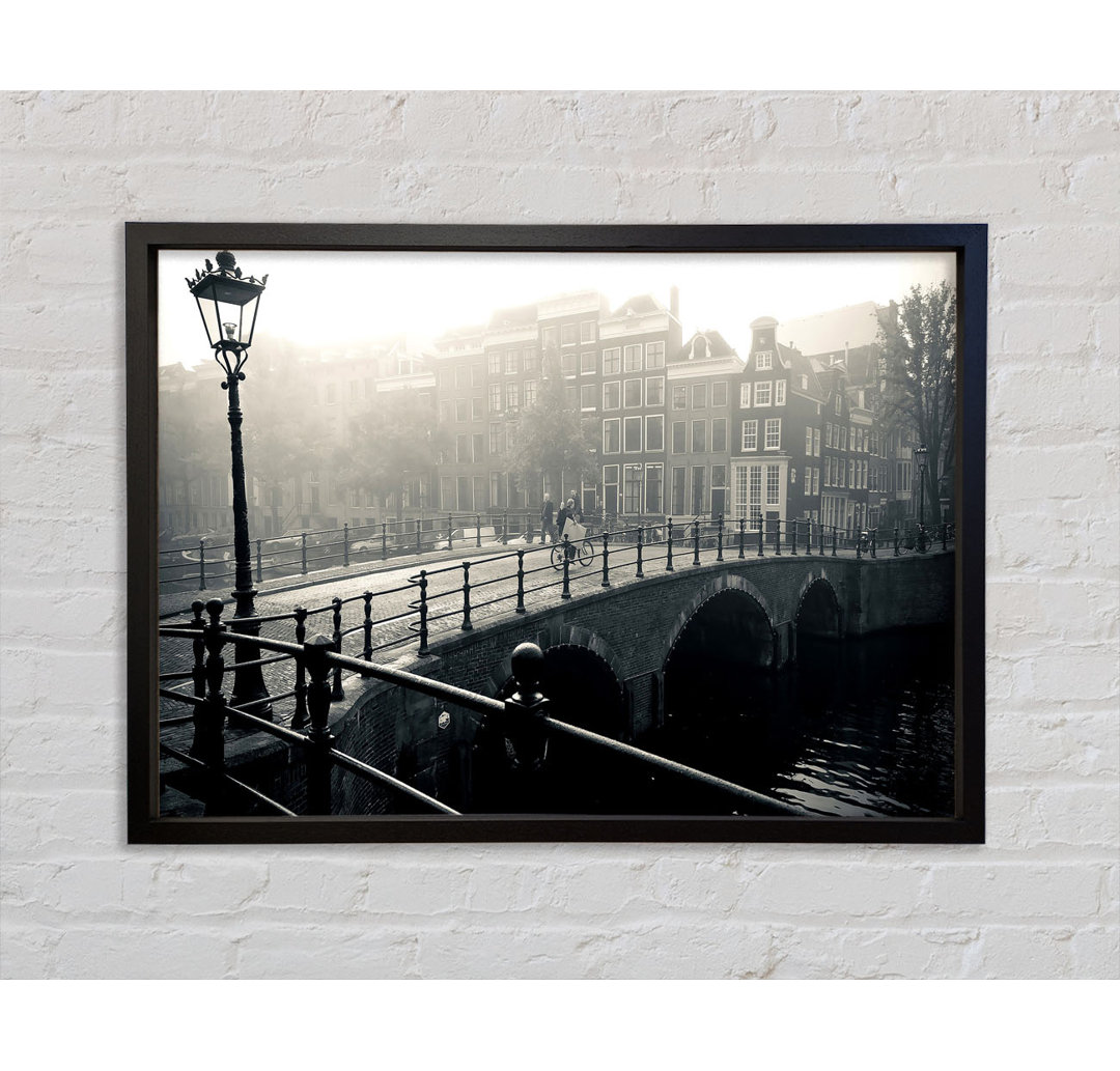 Misty Amsterdam - Einzelner Bilderrahmen Kunstdrucke auf Leinwand