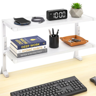 Vivo Clamp-On 24" Above Or Below Desk 2-Tier Shelving Unit, Desk Organizer