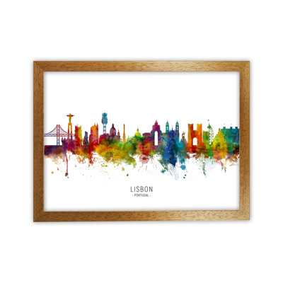 Lisbon Portugal Skyline by Michael Tompsett - Print