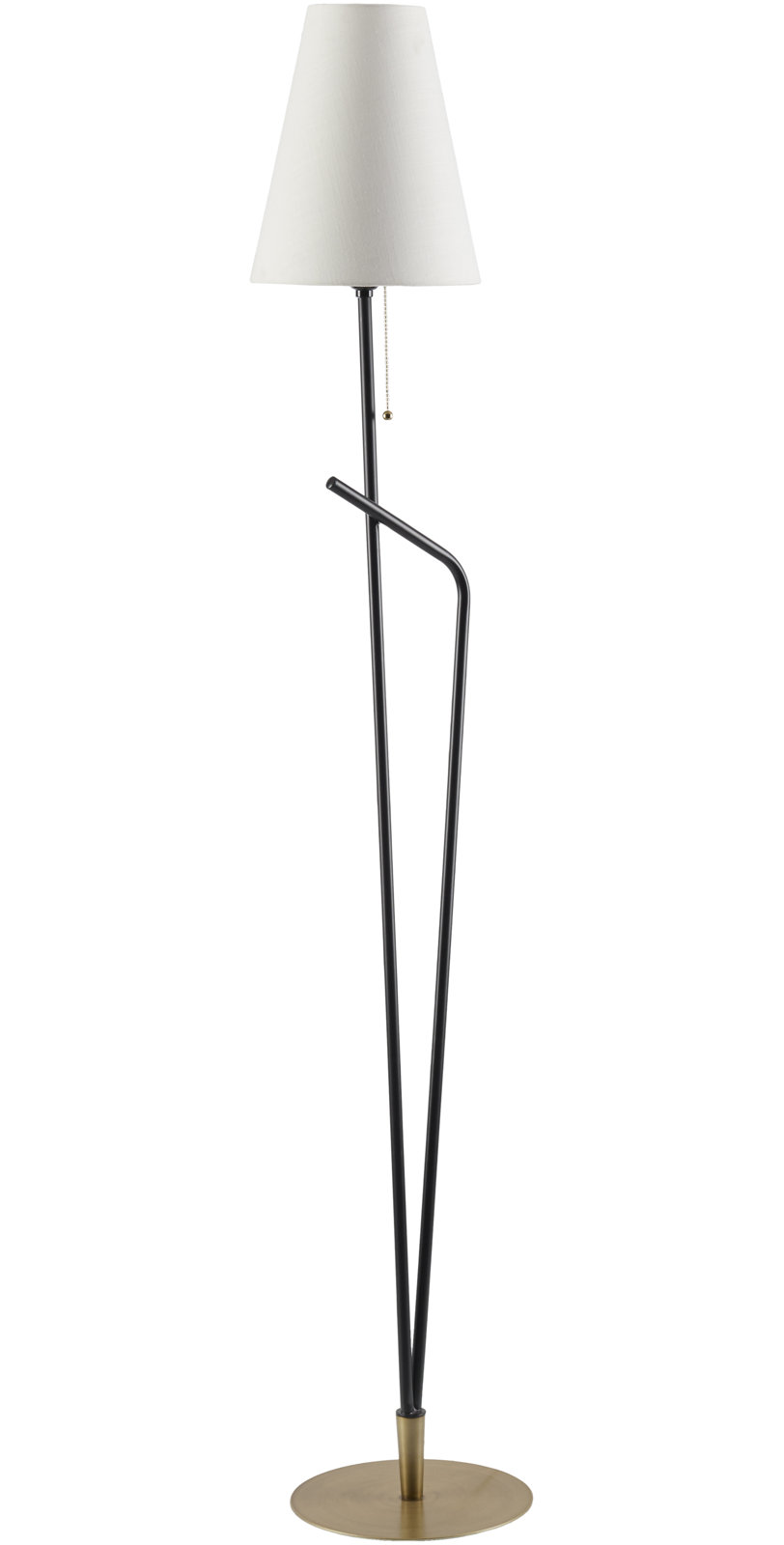 Clomer 65" Dimmable Floor Lamp, Black/Tan