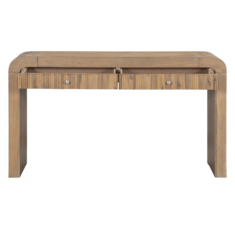54" Console Table With 2 Storage Drawers, Natural
