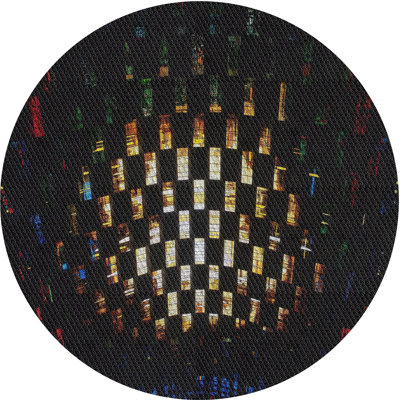 Tapis noir à motif géométrique Kaine