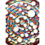 Cercle de Dhyana, peinture acrylique sur toile par Ghanshyam Gupta - art méditatif abstrait de 117 po x 117 po, mandala géométrique vibrant, décoration murale Home