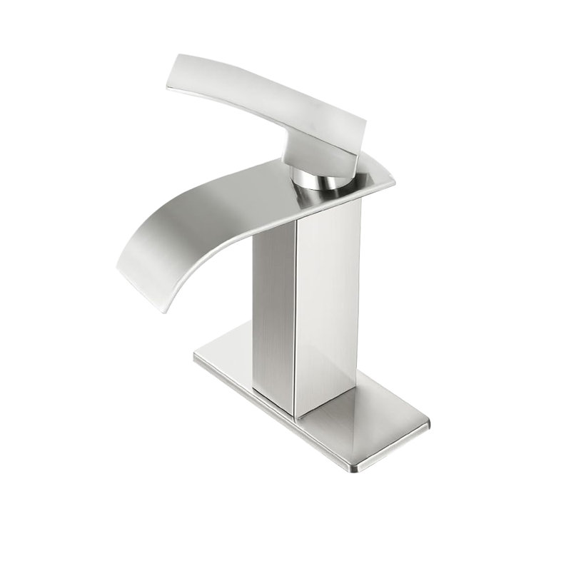 Single Handle Bathroom Faucet Lavatory Faucet Stainless Steel Single Hole-TP, Brushed Nickel, Brushed Nickel