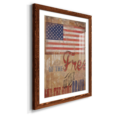 Land of the Free - Reproduction d'art graphique sur papier encadré