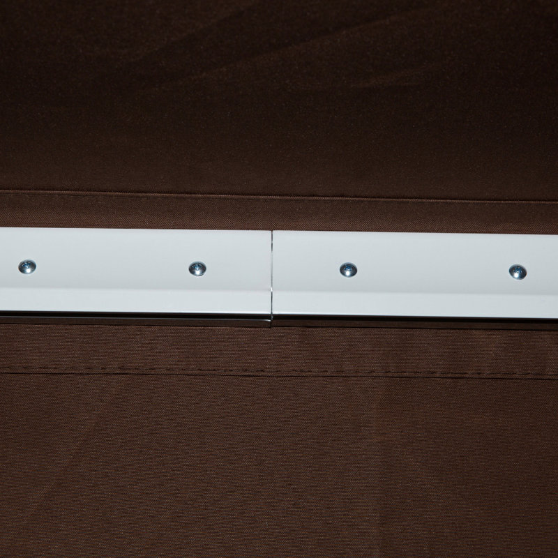 Auvent de balcon rétractable 12 pi x 8 pi. Pare-soleil avec manivelle. 280 g / m² et eau - tissu. Cadre en aluminium. Auvent de jardin brun - manivelle, protégé, eau, cadre, terrasse, balcon,