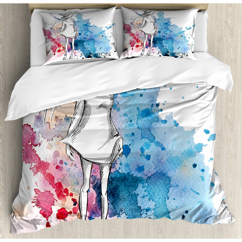 Modern & Contemporary Polyester Duvet Cover, Queen Duvet Cover + 2 Standard Shams