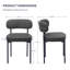 Tufted Faux Leather Waffle Upholstered Armless Dining Chair Round Seat-961103448