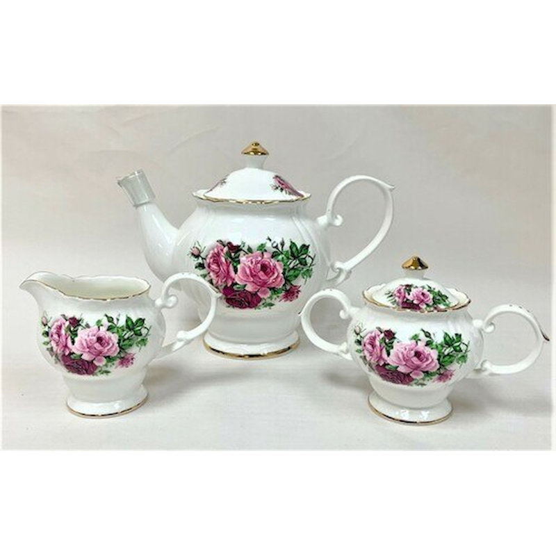 Ensemble de théière Aleck Red Roses