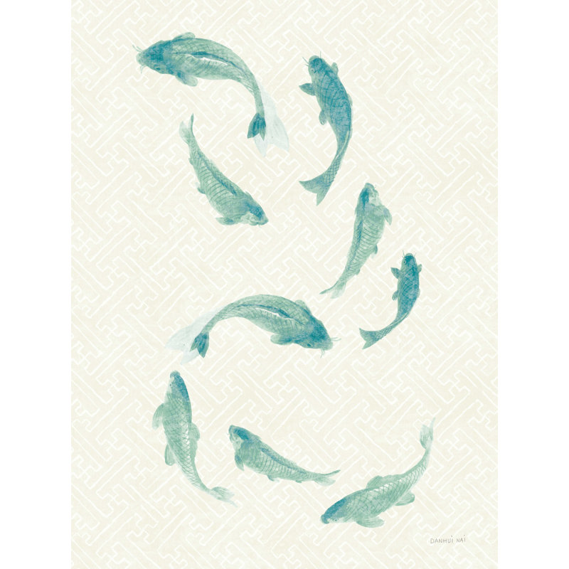 Celadon Koi III - Wrapped Canvas Print, 24" H x 18" W